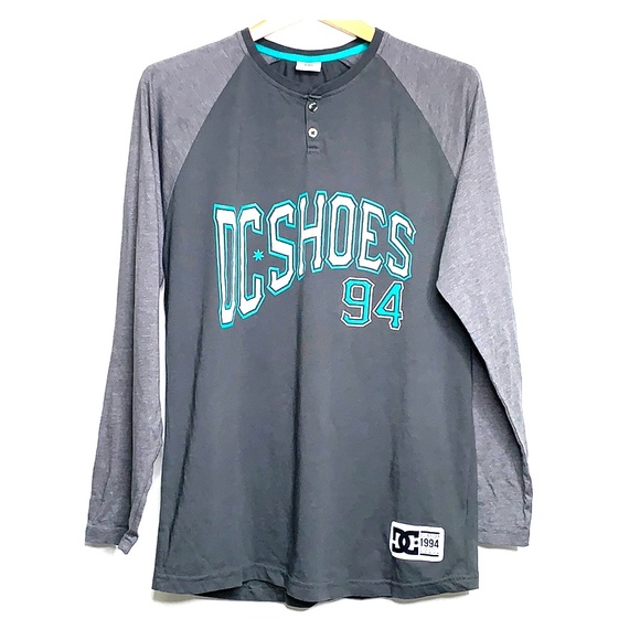 DC SHOES • Long Sleeves Henley Soft Olive T-Shirt - Picture 1 of 6